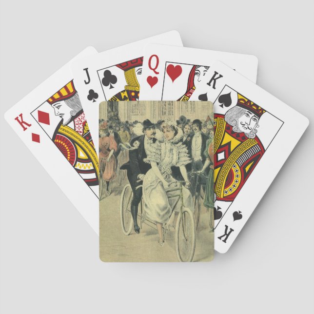 Victorian Wedding Bride and Groom Newlywed Bicycle Poker Cards (Back)
