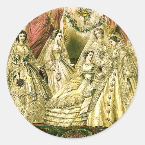 Victorian Wedding Classic Round Sticker