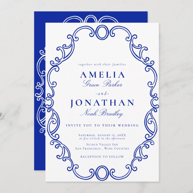 Victorian Wedding Crest Invitation (Front/Back)