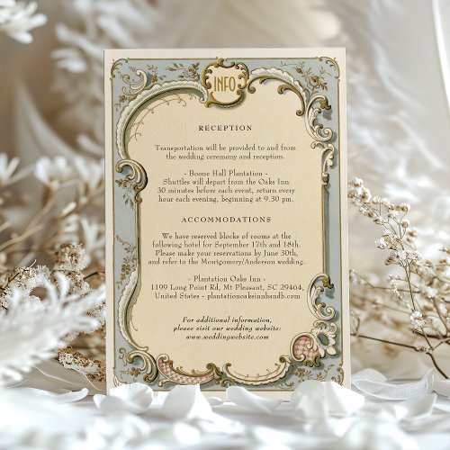 Victorian Wedding Details Enclosure Card