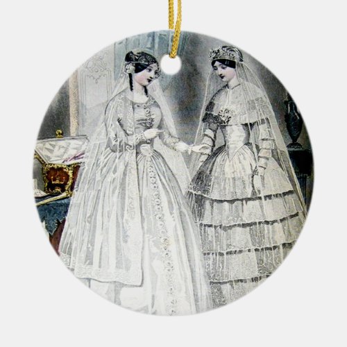 Victorian Wedding Dress Ceramic Ornament