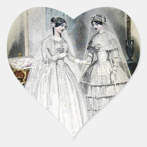 Victorian Wedding Dress Heart Sticker