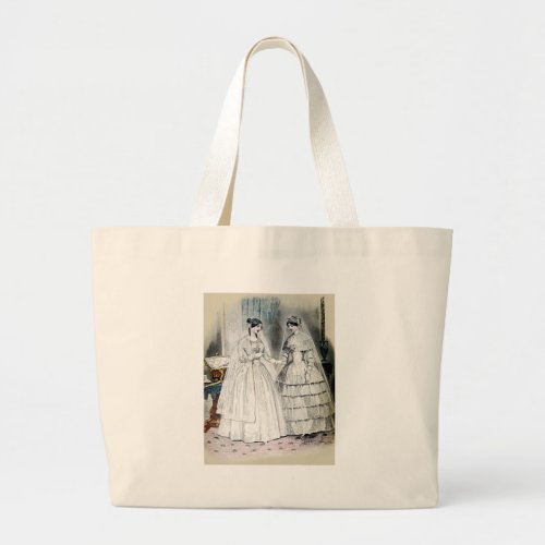 Victorian Wedding Dress Large Tote Bag