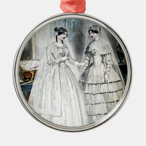 Victorian Wedding Dress Metal Ornament