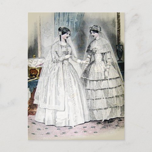Victorian Wedding Dress Postcard