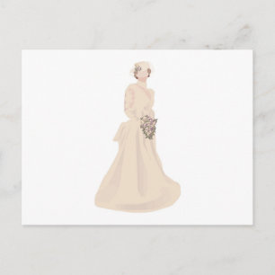 Victorian Wedding Dress Postcard