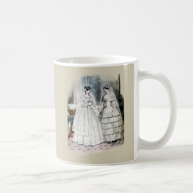 Victorian Wedding Dress Vintage Art Coffee Mug (Right)