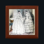 Victorian Wedding Dress Vintage Art Jewelry Box<br><div class="desc">The image of the Victorian wedding dress is from an 1850 magazine featuring the most up to date wedding fashion of the day. Beautiful!</div>