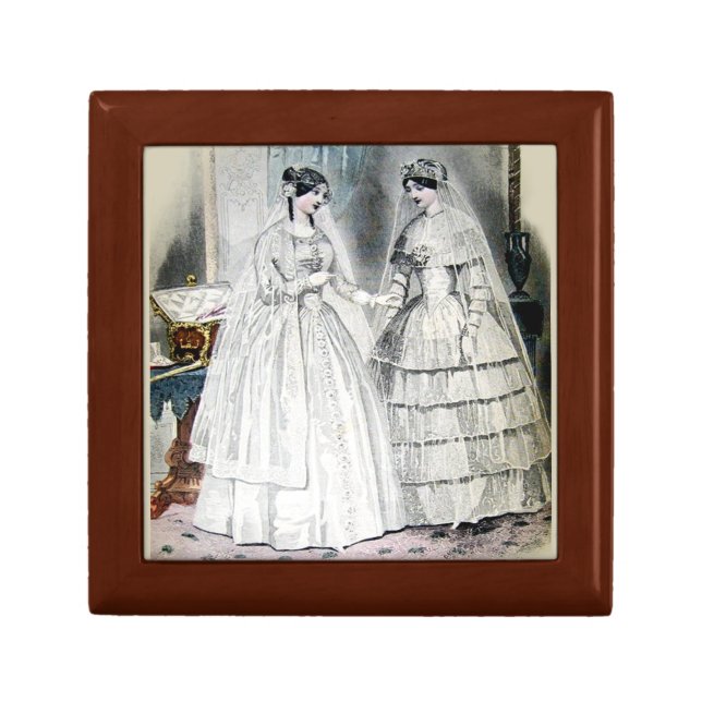 Victorian Wedding Dress Vintage Art Jewelry Box (Front)