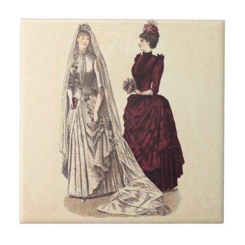 Victorian wedding gown ceramic tile
