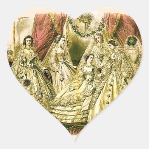 Victorian Wedding Heart Sticker
