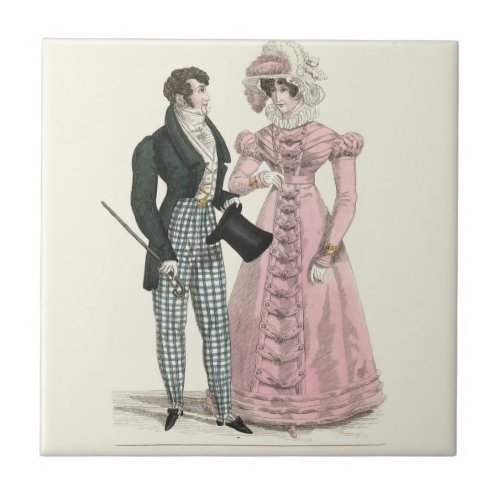 Victorian Wedding Man Woman Dressy Fashion Ceramic Tile