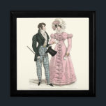 Victorian Wedding Man Woman Dressy Fashion Gift Box<br><div class="desc">Antique Wedding Couple - Antique fashion art of a man and woman in 1823,  a beautiful 19th century couple,  before the Victorian era,  a fashion plate watercolor fashion illustration. This beautiful illustration of two fashionable lovers is from an advertisement for the latest dress of the time.</div>