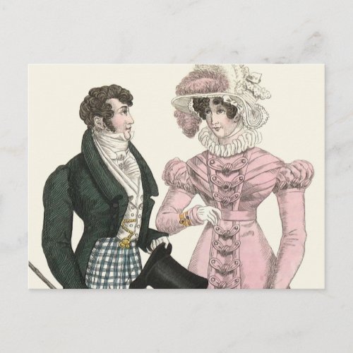 Victorian Wedding Man Woman Dressy Fashion Postcard