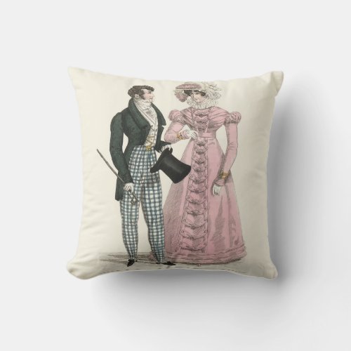 Victorian Wedding Man Woman Dressy Fashion Throw Pillow
