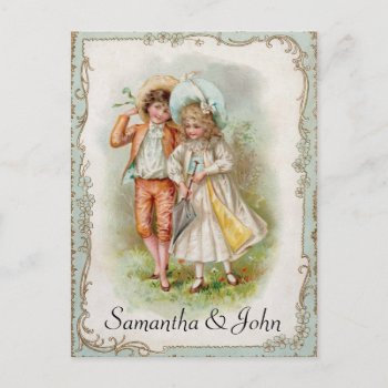 Victorian Wedding Save The Date Announcement Postcard by itsyourwedding at Zazzle