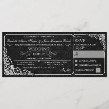 Victorian Wedding Ticket Invitation W/ Rsvp by Trifecta_Designs at Zazzle