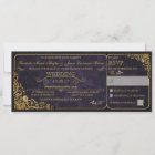Victorian Wedding Ticket Invitation w/ RSVP