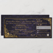 Victorian Wedding Ticket Invitation w/ RSVP (Front/Back)