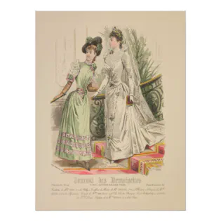 Victorian Wedding Vintage French Fashion Ad Poster