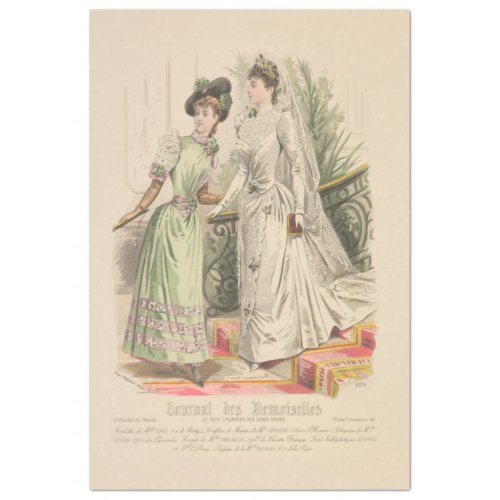Victorian Wedding Vintage French Fashion Ad Tissue Paper