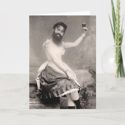 Victorian Weird a Woman with a Beard Postcard