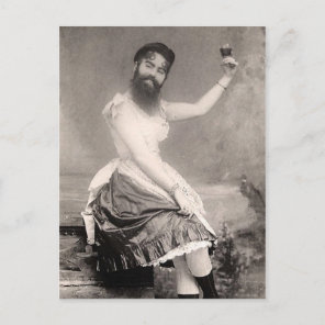 Victorian Weird a Woman with a Beard Postcard