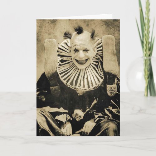 Victorian Weird Creepy Clown Smiling Postcard