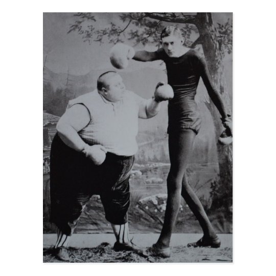 Victorian Weird Fat and Skinny Boxer Postcard | Zazzle.com