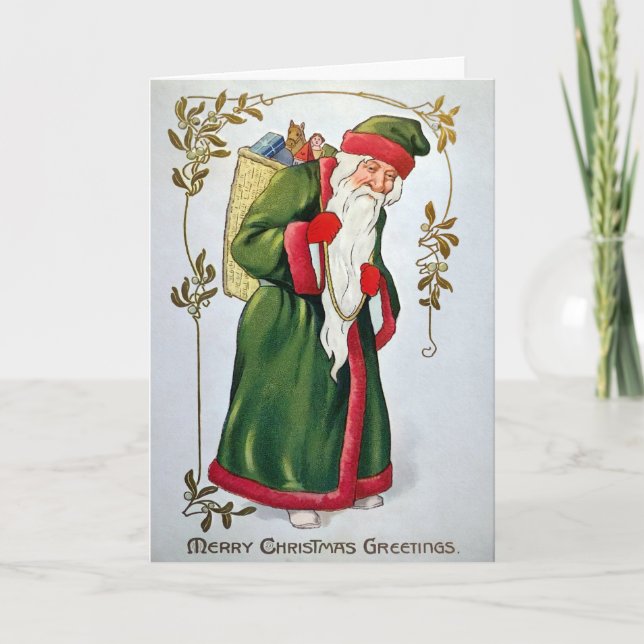 Victorian Weird Santa Holiday Card (Front)