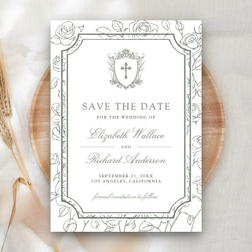 Victorian White and Sage Green Catholic Wedding