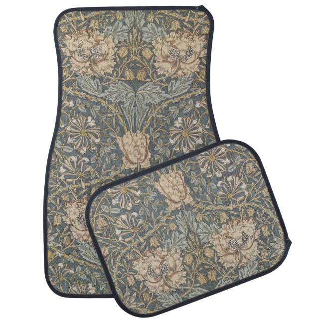 Victorian William Morris Floral Textile Pattern Car Floor Mat (Set)