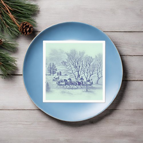 Victorian winter scene paper napkins