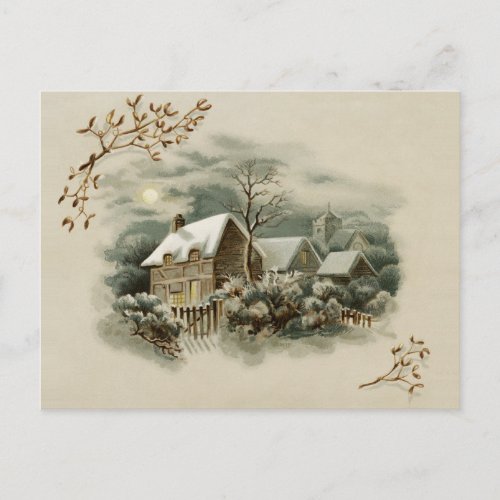 Victorian Winter Scene Postcard