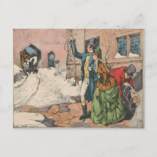 Victorian Winter Street Scene Postcard