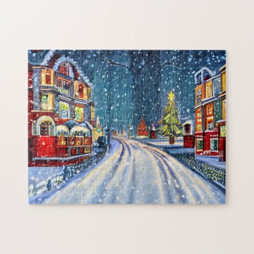 Victorian Winter Wonderland Christmas Village Jigsaw Puzzle