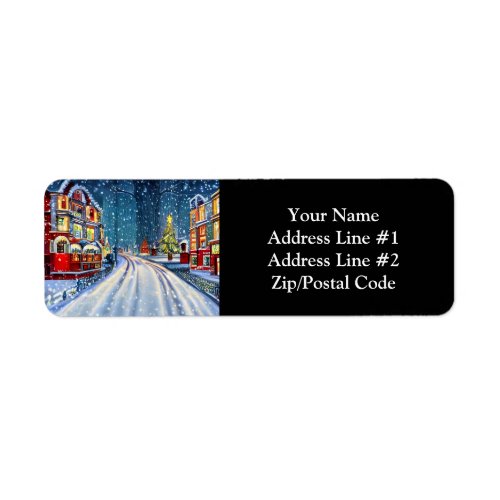 Victorian Winter Wonderland Christmas Village Label