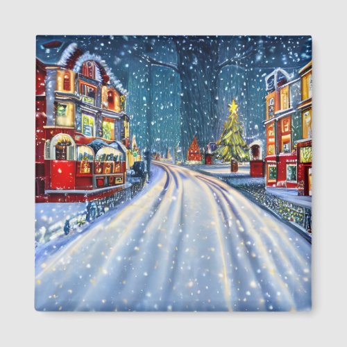 Victorian Winter Wonderland Christmas Village Magnet