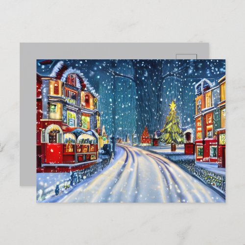 Victorian Winter Wonderland Christmas Village Postcard