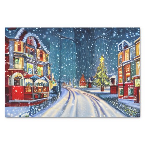 Victorian Winter Wonderland Christmas Village Tissue Paper