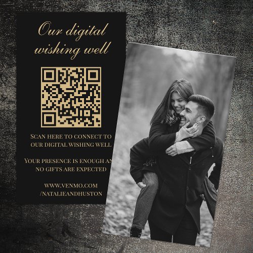 Victorian Wishing Well QR Code Wedding Registry Enclosure Card