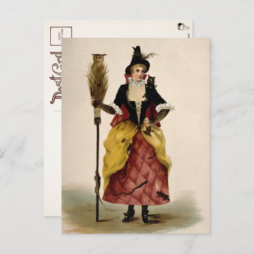Victorian Witch Illustration Postcard