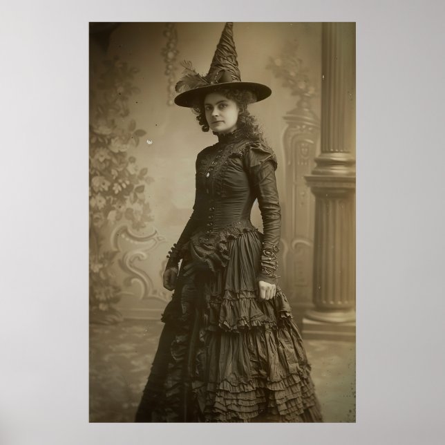 Victorian Witch Sepia Portrait style 2 Poster (Front)