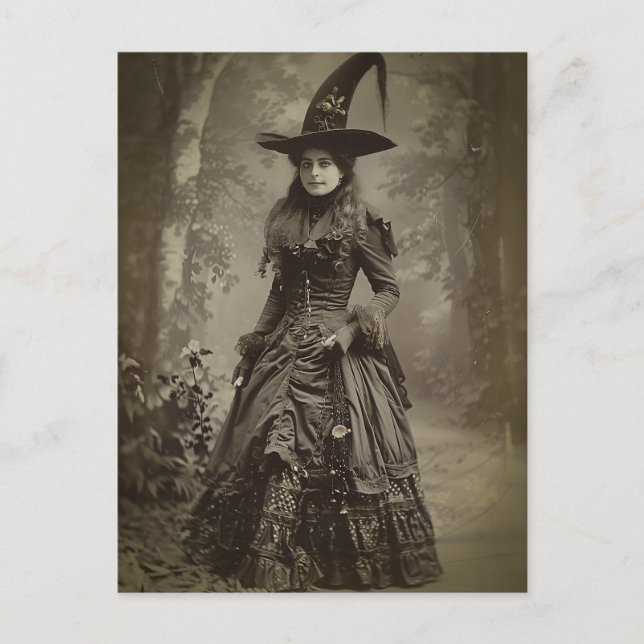 Victorian Witch Sepia Portrait style 3 Postcard (Front)