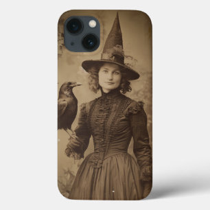 Victorian Witch Sepia Portrait style 5 iPhone 13 Case