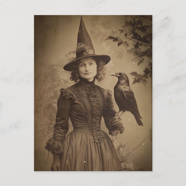 Victorian Witch Sepia Portrait style 5 Postcard (Front)