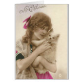 Victorian Woman and Dog Antique Photo (Front)