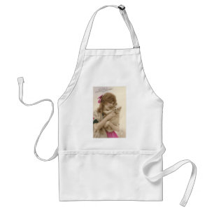 Victorian Woman and Dog Antique Photo Adult Apron