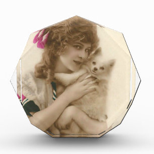 Victorian Woman and Dog Antique Photo Award