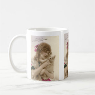 Victorian Woman and Dog Antique Photo Coffee Mug